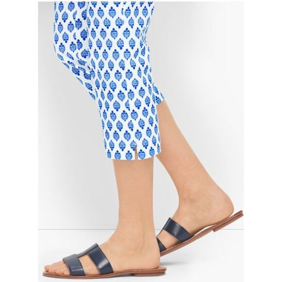 New NWT Talbots Perfect Skimmer Novelty Print Cropped Pants Size 14 - Picture 3 of 14
